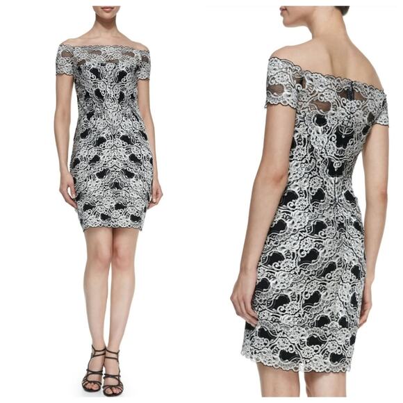 Nicole Miller All Lace Off Shoulder Cocktail Dress - Picture 1 of 12